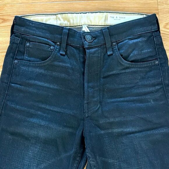 Rag & Bone Womens Jean 25 Black Waxed Maya High Rise Ankle Slim Classic Everyday - Picture 8 of 11